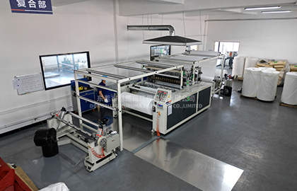 Spray adhesive composite line